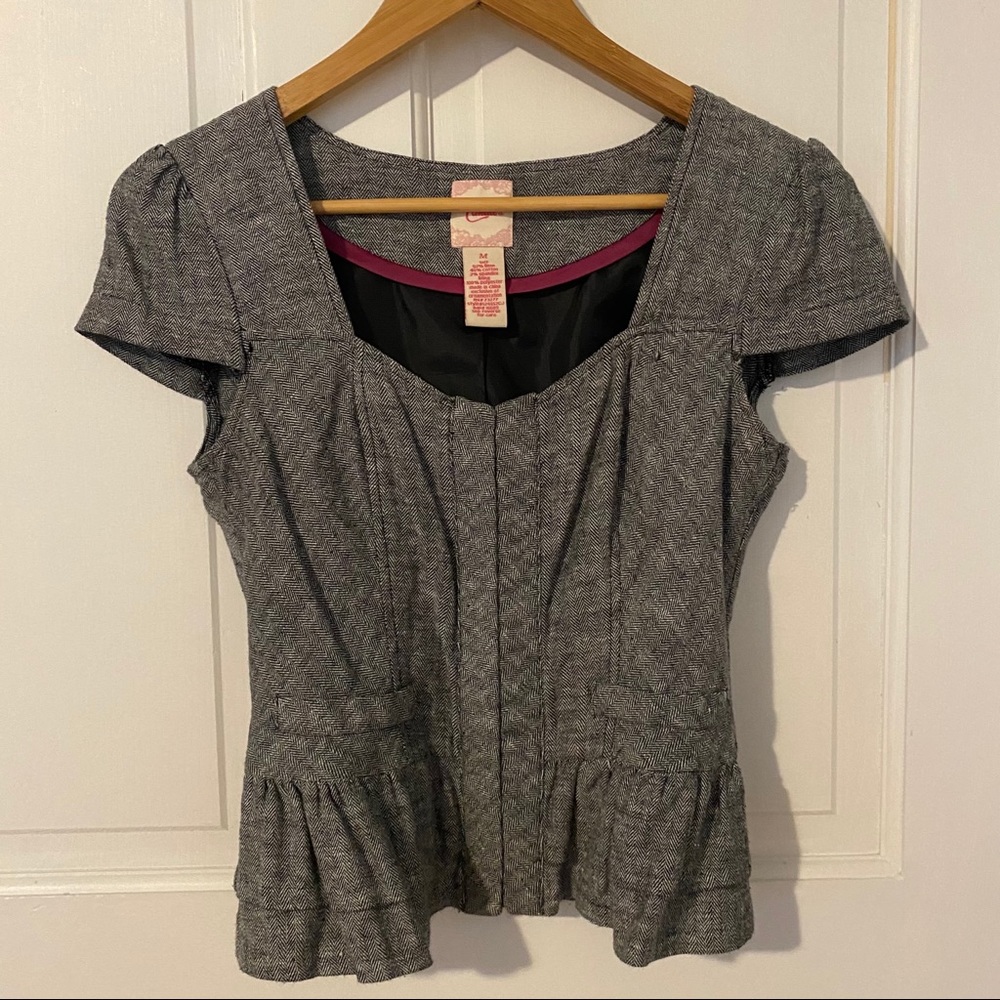 Gray Peplum Top